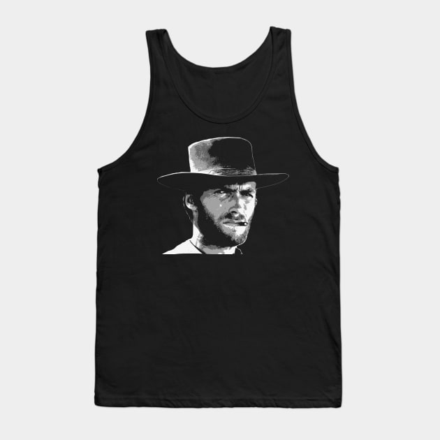 Clint Eastwood Black and White Tank Top by Nerd_art